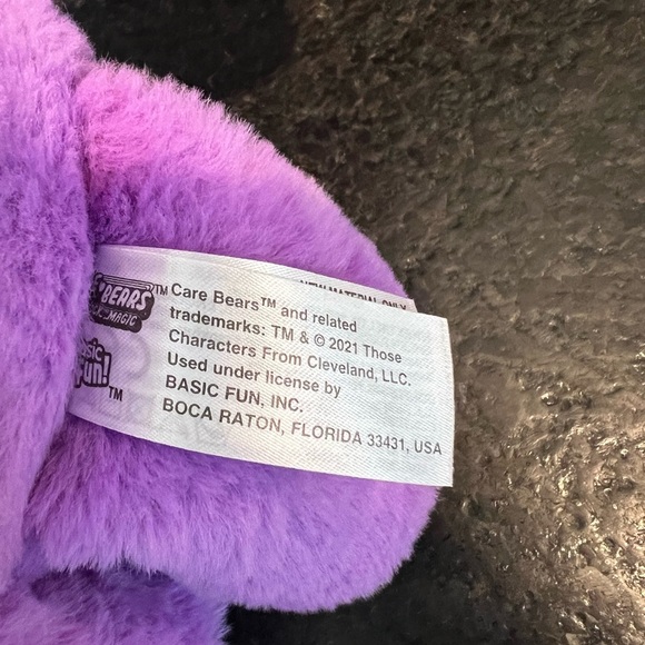2021 Basic Fun Purple Care Bears Lollipop Share Bear Plush Stuffed Animal 14" - Picture 3 of 3